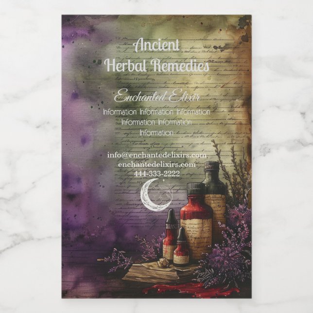 Create Your Own Elixir Bottles Apothecary Wine Label (Single Label)