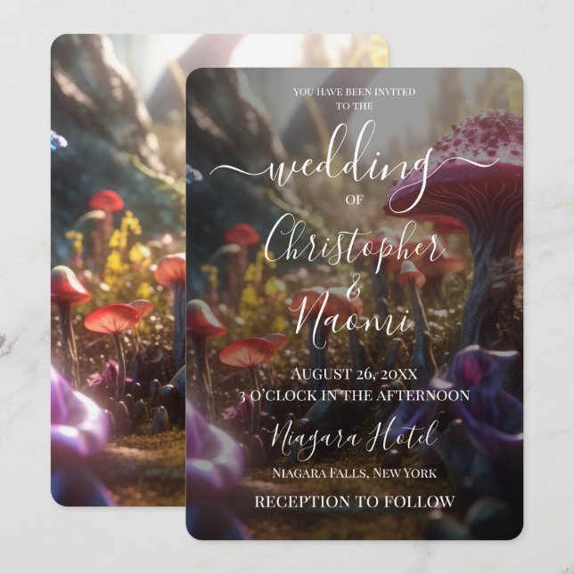Create Your Own Enchanted Forest Mushrooms Invitation (Front/Back)