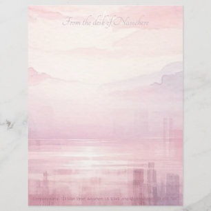 Create Your Own Enchanted Pink Purple Lake Scenic Custom Letterhead