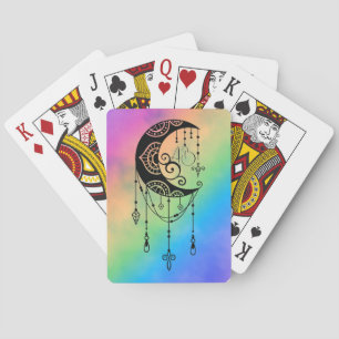 Create Your Own Enchanting Boho Moon Silhouette Playing Cards