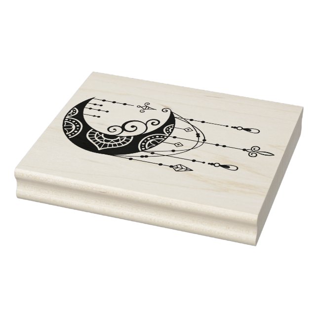 Create Your Own Enchanting Boho Moon Silhouette Rubber Stamp (Stamp)