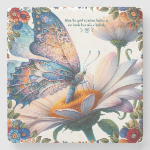 Create Your Own Enchanting Daisy Butterfly Stone Coaster