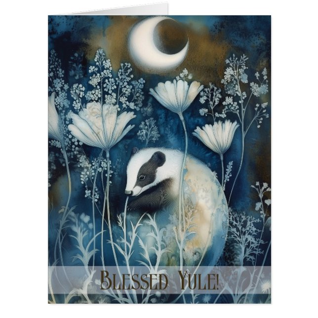 Create Your Own Enchanting Winter Solstice Badger (Front)