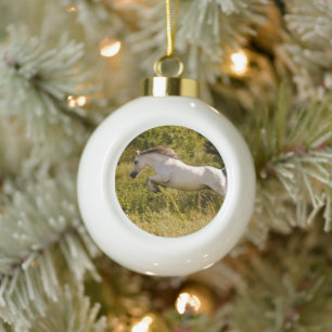 Create Your Own Equestrian Horse Photo Custom Ceramic Ball Christmas Ornament