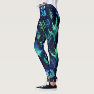 Create Your Own Ethereal Garden Green Wildflowers Leggings