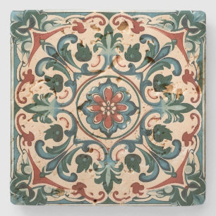 Create Your Own European Style Floral Winter Yule Stone Coaster