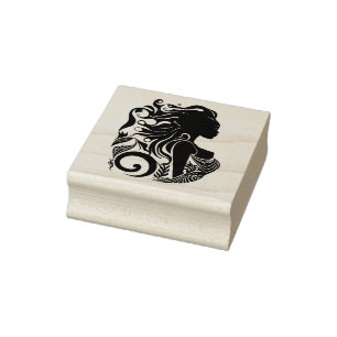 Create Your Own Exotic Tribal Mermaid Rubber Stamp