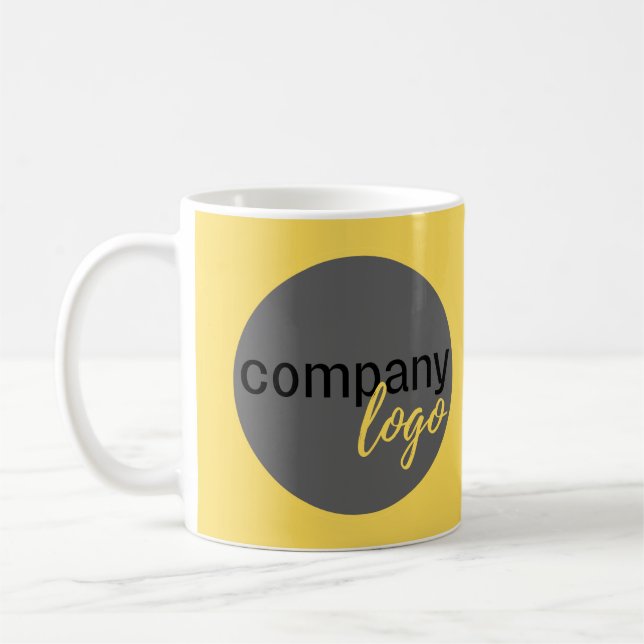 CREATE YOUR OWN EYE-CATCHING YELLOW BUSINESS LOGO COFFEE MUG (Left)