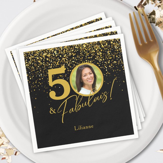 Create Your Own Fabulous Birthday Photo  Napkin (Creator Uploaded)