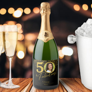 Create Your Own Fabulous Birthday Photo Sparkling Wine Label
