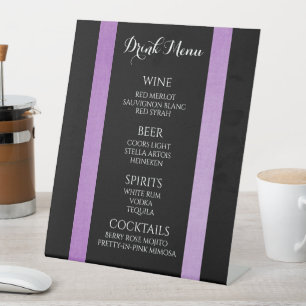 Create Your Own Faded Purple Border Drink Menu Pedestal Sign