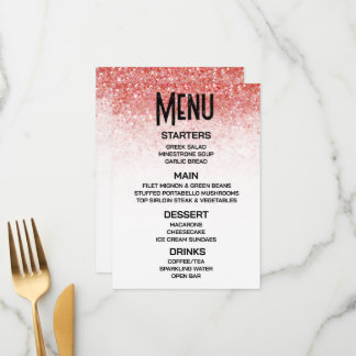 Create Your Own Falling Red Glitter Menu