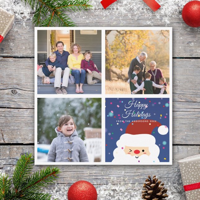 Create Your Own Family Christmas Photo Collage Holiday Card (Creator Uploaded)