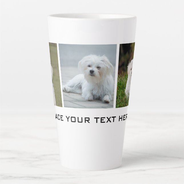 Create your Own Family Dog Photo Latte Mug (Front)