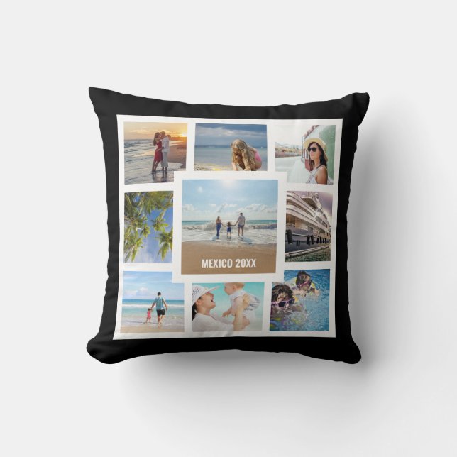 Create Your Own Family Holiday Custom Throw Pillow (Front)