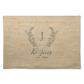 Create your own family monogram and name elegant placemat (Front)