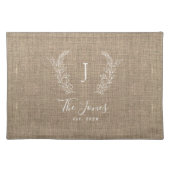 Create your own family monogram name elegant chic placemat (Front)