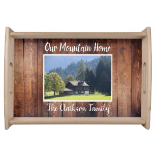 Create your own family mountain home photo serving tray
