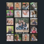 Create Your Own Family Name 17 Photo Collage Black Faux Canvas Print<br><div class="desc">Create your own photo collage  faux wrapped canvas print with 17 of your favorite pictures on a Black background. Personalize with family name and established date.</div>