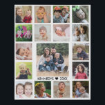 Create Your Own  Family Name 17 Photo Collage Faux Canvas Print<br><div class="desc">Create your own photo collage  faux wrapped canvas print with 17 of your favourite pictures on a white background. Personalise with family name and established date.</div>