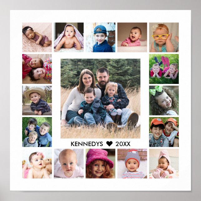  Create Your Own Family Name 17 Photo Collage   Poster (Front)