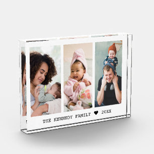 Create Your Own Family Name 3 Picture Collage Photo Block