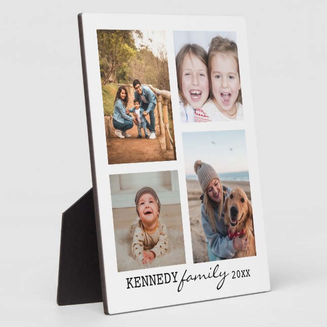 Create Your Own Family Name 4 Photo Collage   Plaque (Side)
