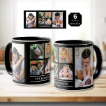 Create Your Own Family Name 6 Photo Collage  Black Mug<br><div class="desc">Custom photo collage coffee mug to personalise with 6 pictures and family name.</div>