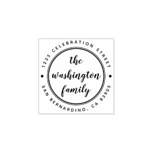 Create Your Own Family Name Custom Return Address Rubber Stamp