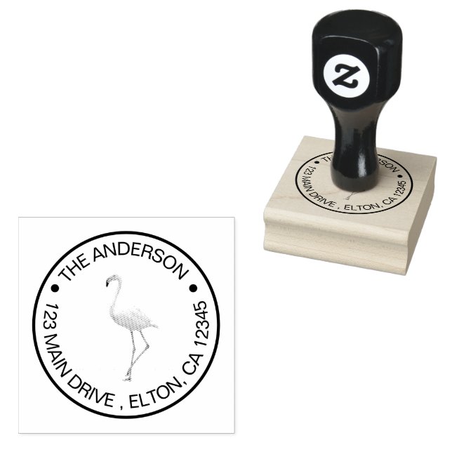 Create Your Own Family Name  Flamingo        Rubber Stamp (Stamped)