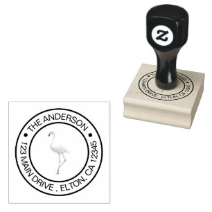 Create Your Own Family Name  Flamingo        Rubber Stamp