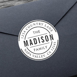 Create Your Own Family Name Return Address Classic Round Sticker