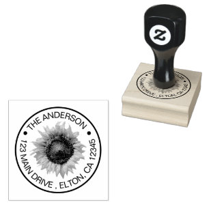 Create Your Own Family Name Sunflower Rubber Stam Rubber Stamp