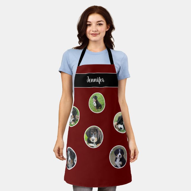 Create your own family pet photo collage name apron (Worn)