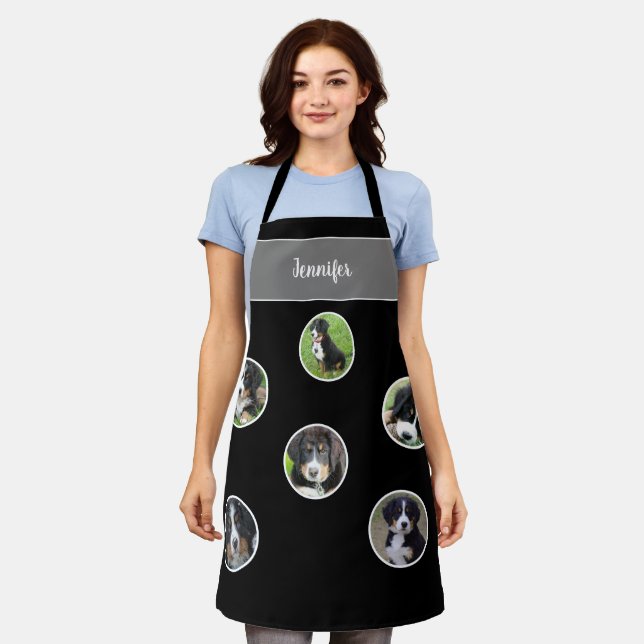 Create your own family pet photo collage name apron (Worn)
