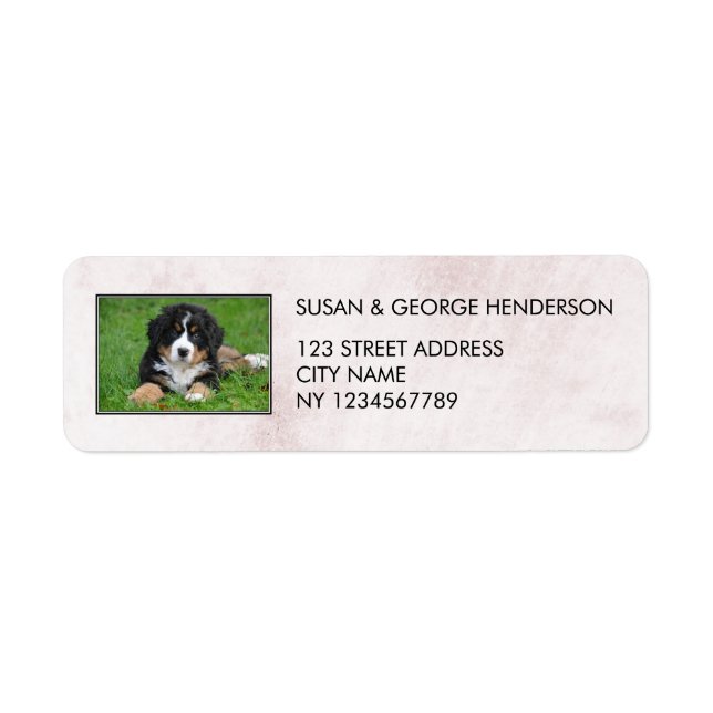 Create your own family pets marble return address label (Front)