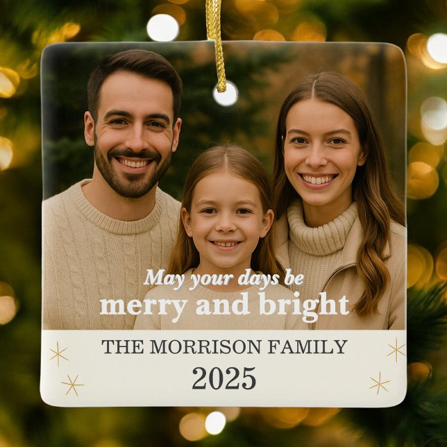 Create Your Own Family Photo Ceramic Ornament (Creator Uploaded)