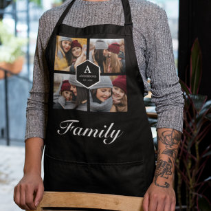 Create Your Own Family Photo Collage Black Apron