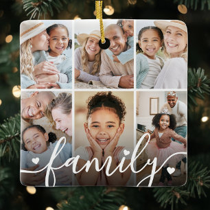 Create Your Own Family Photo Collage Ceramic Ornament