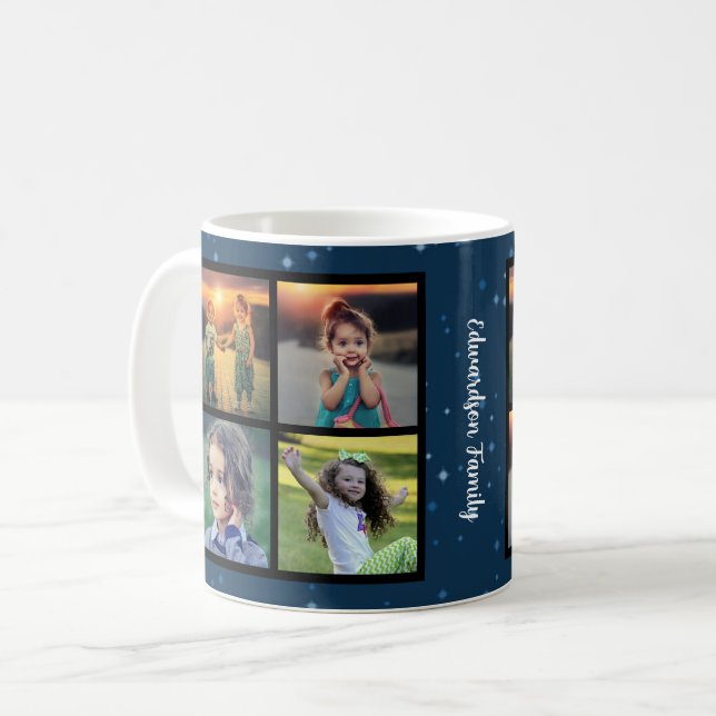 Create your own family photo collage Christmas Coffee Mug (Front Left)