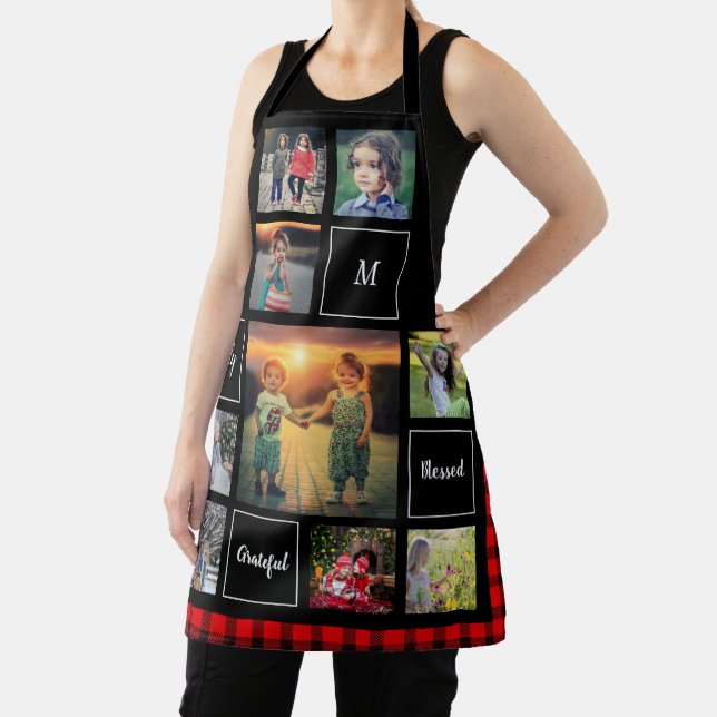 Create your own family photo collage monogram apron (Insitu)