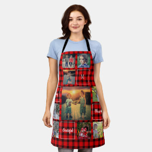 Create your own family photo collage monogram apron