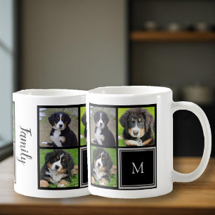 Create your own family photo collage monogram coffee mug