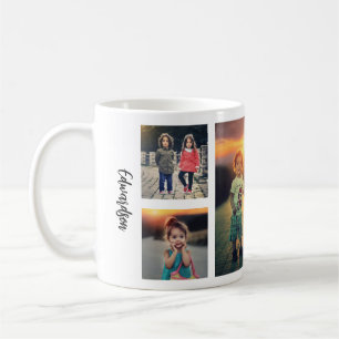 Create your own family photo collage monogram name coffee mug