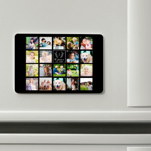 Create your own family photo collage monogrammed magnet