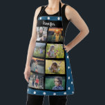 Create your own family photo collage name apron<br><div class="desc">Create your own family photo collage name Apron 
You can personalise it and add your most beautiful photos and name.
Nice blue white polka dots pattern.</div>