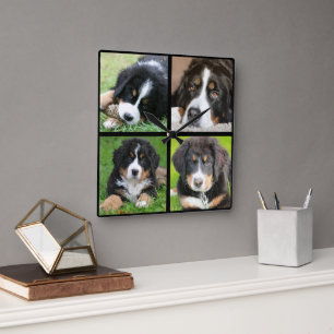 Create your own family photo collage square wall clock