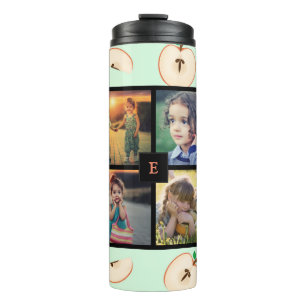 Create your own family photo collage summer apples thermal tumbler