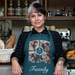 Create Your Own Family Photo Collage Teal Apron<br><div class="desc">Upload your favourite photos to make your own unique personalised keepsake photo gift.</div>