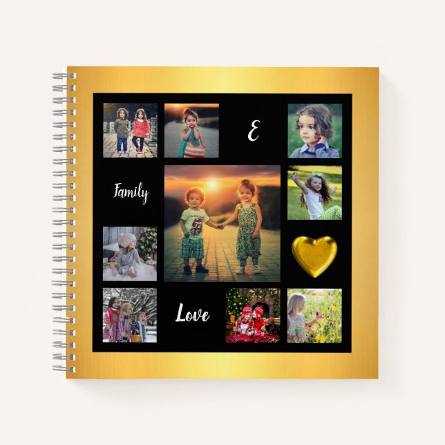 Create your own family photo collage unique notebook (Front)